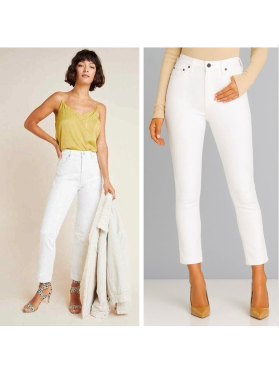 AGOLDE Denim - AGOLDE Nico High Rise Slim Crop Jeans White Button Fly Size 34 NWT